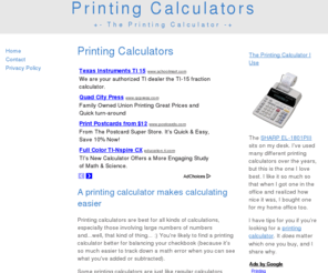 printingcalculators.org: Printing Calculators
Repository of printing calculators, adding machines and supplies for accountants, bookkeepers, and bankers.