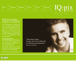 medienagentur-bielefeld.com: IQ:pix Medienagentur Bielefeld | Die Werbeagentur aus Bielefeld!
iqpix medienagentur, die Bielefelder Werbeagentur für kreative Ideen.
Wir gestalten Ihre komplette Firmenkommunikation.