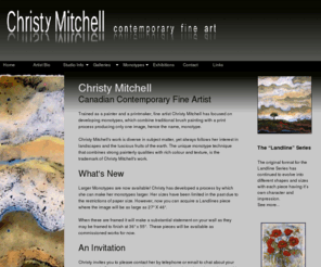 christymitchell.com: Christy Mitchell Fine Art
Christy Mitchell Canadian Contemporary Fine Artist trained as a painter and a printmaker, fine artist Christy Mitchell focuses on developing monotypes.