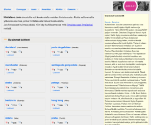 hintataso.com: HINTATASO :: Hintataso.com kertoo matkailijalle eri maiden hintatasot

