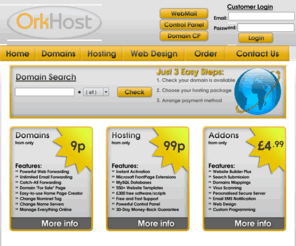 orkhost.com: Home - OrkHost - website hosting, domain registration, website design, services, web hosting, web design, domain name, internet
We provide a range of professional business class and home user website hosting, domain registration and website design services