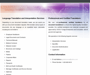 allyourtranslations.com: Certified, Professional Language Translation Services and Interpretation Services | Los Angeles, California | AllYourTranslations.com
We provide certified, professional language translation services and interpretation services nationwide.