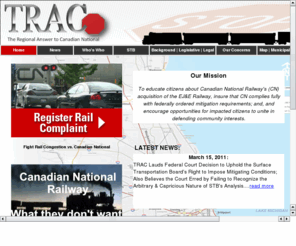 fightrailcongestion.com: TRAC - The Regional Answer to Canadian National - Home
TRAC - The Regional Answer to Canadian National