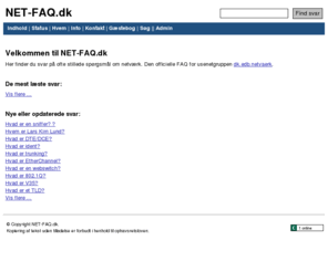 net-faq.dk: Velkommen til NET-FAQ.dk
FAQ (OSS) for dk.edb.netvaerk