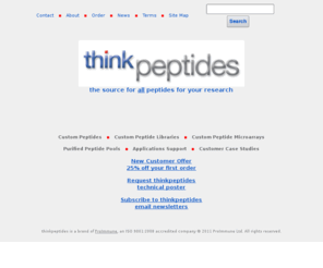 thinkpeptides.com: thinkpeptides custom peptides, peptide libraries, peptide pools and peptide microarrays for research
The peptide synthesis company specializing in all peptides for research