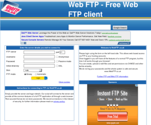 webftp.co.uk: WebFTP.co.uk - web FTP client
webftp.co.uk allows FTP actions via your web browser for free. A fully powered Web FTP Client