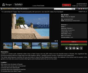 holiday-rentals-st-tropez.com: Holiday rentals, summer rentals Saint Tropez, villas, properties, apartments, homes for rent in St Tropez, Gassin, Ramatuelle
Burger Sotheby's International Realty offers a wide selection of holiday villas, homes and apartments for rent in St Tropez. Your summer rental in St Tropez, on Côte d'Azur, French Riviera.