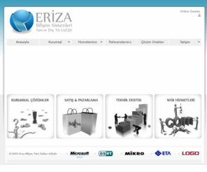 eriza.com.tr: Eriza Bilişim Sistemleri
Eriza Bilişim Sistemleri Kurumsal ve Bireysel Bilgisayar Hizmetleri