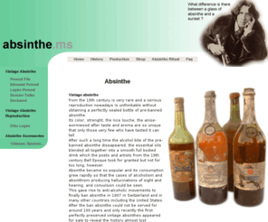 absinthe.ms: absinthe,pre-banned,vintage absinthe
absinthe based on pre-banned absinthe with same properties for sale,vintage absinthe brands and absinthe accessories - spoons,glasses,fountains,posters and more for any serious absinthe enthusiast