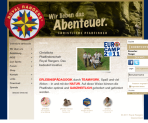 royalranger.info: Royal Rangers Deutschland: Willkommen bei den Royal Rangers!
Offizielle Seite der Christlichen Pfadfinderschaft Royal Rangers Deutschland