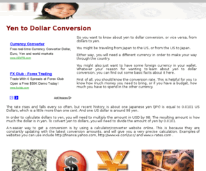 yentodollarconversion.com: Yen to Dollar Conversion | Dollars to Yen | Japanese Yen to US Dollars
Yen to Dollar Conversion - Find the best ways to convert yen to dollars, or dollars to yen, here at YenToDollarConversion.com.