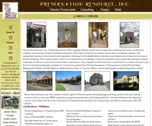 preservationresource.com: Preservation Resource
Preservation Resource, Inc, is a Florida based historic preservation consulting company serving both public and private clients.