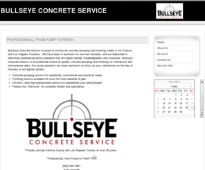 bullseyeconcrete.com: Bullseye Concrete Service
Bullseye Concrete Service - Professional, from Pump to Finish