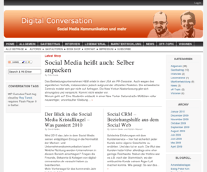 digital-conversation.com: Digital Conversation | Social Media Kommunikation |
Digital Communication ist der Weblog für Kommunikationsspezialisten aus dem Bereich interaktives Marketing, Social Media und PR 2.0