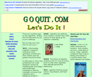 goquit.com: GoQUIT.COM
Quiting Information To Help Smokers Quit