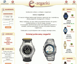 e-zegarki.pl: www.e-zegarki.pl - Sklep internetowy - U nas kupisz zegarki Timex, Casio, Citizen, Reebok, Opex, Adidas - ver.HTML
Zegarki największych firm. Sklep internetowy z zegarkami. Najlepsze zegarki, firmowe zegarki i najtańsze zegarki. Polecamyzegarek Adidas, Casio, Citizen, Timex, Q&Q, Atlantic, Timemaster, sklep internetowy - www.e-zegarki.pl