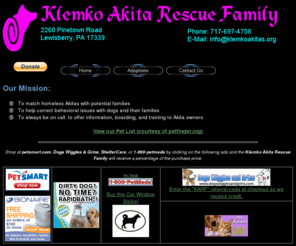 klemkoakitas.org: Klemko Akita Rescue Family Home Page
Klemko Akita Rescue Family Home Page