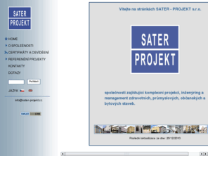 sater-projekt.org: SATER PROJEKT s.r.o
Oficiální stránky firmy SATER-PROJEKT s.r.o., prezentace, referenční projekty, realizace staveb