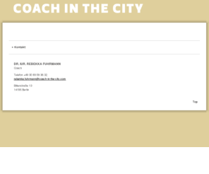 coach-in-the-city.com: Kontakt
Reisebüros & Reiseveranstalter