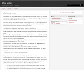 cpahunter.com: Internet Agentur CPAHunter
Internet Agentur: Optimierung des Verkausfkanal Internet über Webseitenerstellung mit CRM, SEO, Onlinemarketing und Verwaltung mittels CRM. Internet Agentur mit Komplettservice.
