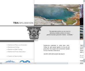 tbaexploration.com: :: TBA Exploration, A Division of TBA Power Inc. ::
Exploration services for the geothermal power generation industry.