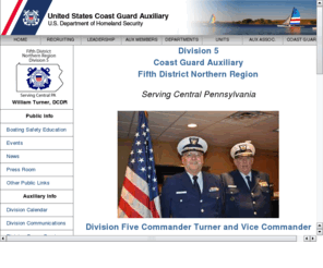 uscgadiv5.com: USCG Auxiliary Division Five District Five North
Division Five Members Website