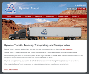 dynamictransit.com: Dynamic Transit - Trucking, Transporting, and Transportation company
Dynamic Transit is a family-owned trucking and freight transportation business.