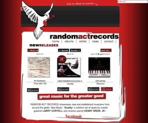 randomactrecords.com: Random Act Records - great music for greater good
Random Act Records showcases new or unheralded artists from around the globe.