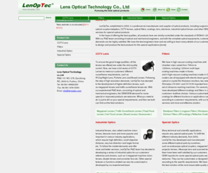 lenoptec.com: lenoptec
CCTV Lenses,endoscope optical couplers, optical filters, coatings, optical lens,industrial lenses, objective lenses, machine vision lenses, diopter lens, extender lens