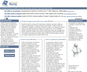 iso-normy.cz: Normy ISO - ISO standards - ISO 9000
Informační server k systémům managementu jakosti EN ISO 9000 a k systémům environmentálního managementu ISO 14001. Normy ISO zde můžete i pohodlně zakoupit.