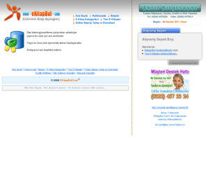 ekitapbul.com: EKitapBul - E-Kitap Yayını - Online E-Kitaplar - Güvenli E-Kitap Alışverişi
EKitapBul.Com e-kitap sitesinde çok çeşitli alanlarda yazılmış elektronik kitaplar bulabilirsiniz.