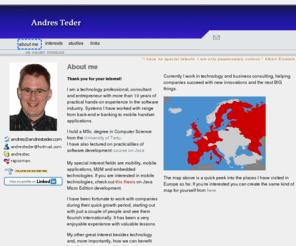 andresteder.com: Andres Teder
Andres Teder: web : the best things in 
the world are free of charge!