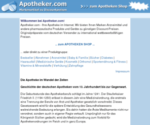 derapotheker.com: Apotheker.com: Apotheken-Markenartikel zu Discountpreisen - Arthrose, Durolan, Suplasyn, Synvisc, Fresubin, Biosorb
Arthrose, Durolan, Suplasyn, Synvisc, Fresubin, Biosorb - Sie suchen nach Marken-Arzneimittel zu günstigen Preisen? Apotheker.com - Ihre Apotheke im Internet. Wir bieten Marken-Arzneimittel und andere pharmazeutische Produkte und Geräte zu günstigen Discount-Preisen. Originalpräparate für Arthrose - Durolan, Suplasyn, Synvisc, aber auch Fresubin, Biosorb im deutschen Versandhandel.