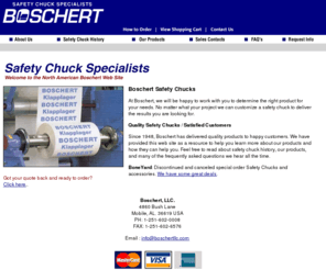 safetychuck.com: Safety Chuck Specialists - Welcome to Boschert
Boschert is your safety chuck specialist. We supply quality safety chucks for low speed, high speed, and automatic roll operations. We can customize a safety chuck to deliver the results you need.