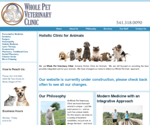 wholepetvet.org: Whole Pet Veterinary| Bend OR
Whole Pet Veterinary Clinic, Vet Clinic, Bend, OR, formerly Holistic Clinic for Animals