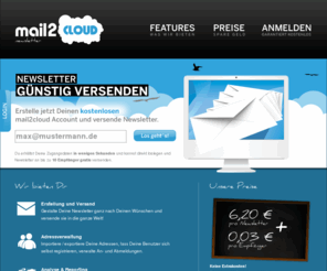 mail2cloud.de: mail2cloud - Newsletter in der Cloud
Newsletter und E-Mail Marketing. Ohne Grundgebühren Newsletter an Ihre Empfänger versenden. Professionelle Auswertungen ermöglichen erfolgreiches Online E-Mail Marketing