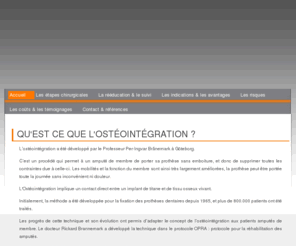 osteointegration.fr: L’ostéointégration une solution après l’amputation
Explications sur l’ostéointégration 