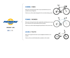 primovelo.com: Primeau Vélo / Brossard + Laval
Primeau Vélo / Brossard + Laval. Vélos de montagne, de ville, de performance, pour jeunes et accessoires pour hommes et femmes.