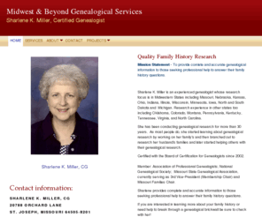 midwest-genealogy.com: Midwest & Beyond Genealogical Services - Home
Sharlene K. Miller, CG