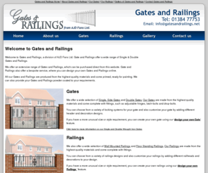 gatesandrailings.net: Gates and Railings, wrought iron gates, security fences and railings by AJD Fans Ltd.
Railings and Gates, in the traditional style of Wrought Iron Railings and Gates from AJD Fans Ltd. Manufacturuers of Single, Side Gates, Double Gates, Floor Railings and Wall Top Railings.