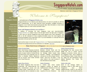 staysingapore.com: singapore  hotels - all hotels in Singapore
Singapore Hotels - Singapore  hotel & tourist guide. Most complete directory of hotels in Singapore - more hotels, more choice, better value !