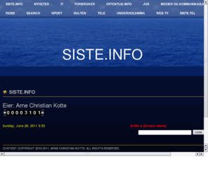 spesiell.net: SISTE.INFO
Arne Christians hjemmeside