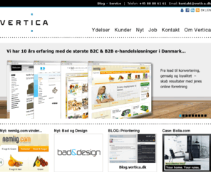 vertica.dk: E-handel, integration, CRM, mobil, undervisning - Vertica
Vi leverer en lang række forretningskritiske online løsninger i spændingsfeltet mellem IT, salg og marketing med fokus på høj kvalitet og brugervenlighed