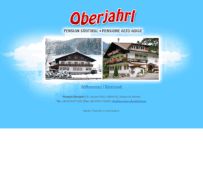 pension-oberjahrl.com: Pension Oberjahrl | St. Johann im Ahrntal | Südtirol | Familien- und Jugendpension
Die Pension Oberjahrl ist eine gemütliche Südtiroler Familien- und Jugendpension. Ihr Urlaubsort St. Johann im Ahrntal ist Ausganspunkt für abenteuerreiche Ferien in Südtirol. Familienurlaub, Gruppenreisen, Kinderfreundliche Unterbringung, Spielmöglichkeiten usw. Willkommen in der Pension Oberjahrl.