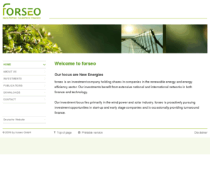 forseo.eu: Facilitating Cleantech Finance - forseo
forseo is a capital procurement and investment company for environmental technologies.