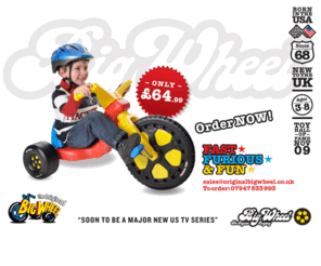 originalbigwheel.co.uk: The Original Big Wheel : fast furious fun tricycle for up to 8 years old now on sale in the UK
Now available in the UK, the original Big Wheel is a fast, fun tricycle for children up to 8 years old. Born in the USA in 1968, it was inducted into the Toy Hall Of Fame in November 2009.