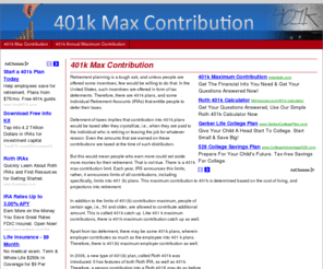 401kmaxcontribution.net: Get Info On 401k Max Contribution Limits. Learn About Maximum 401k Contribution Rules By The Irs.
Learn More About 401k Max Contribution Amounts And Limits. Get Up-to-date Information About The Contribution And Taxing Restrictions On 401ks, Roth Iras, And More. Learn How Much You Can Earn Back.
