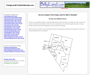 cheaplandforsaleinnevada.com: Find Cheap Nevada Land for Sale | Are you looking for Cheap Nevada Land for Sale?
Find Cheap Nevada Land for Sale! We have lots of cheap Nevada Land to choose from! Hunting Land, Farm Land, Ranch Land, Rural Land, Vacant Land, County Land, and more!