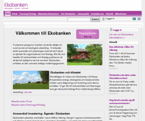 ekobanken.se: Ekobanken - Hem
Välkommen till Ekobanken, pionjären inom Social Banking i Sverige!