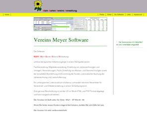 vereins-meyer-software.de: Vereins-Meyer-Software
Vereins-Meyer-Software Software für die Kleingarten Vereinsverwaltung